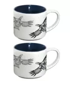 FLASH SALE! Espresso Mugs Ceramic Corey Bulpitt - Soaring Eagle Set of 2